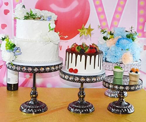 Conjunto de bolo de 3 cupcakes de metal Stands Placa de exibição de sobremesa para festa de casamento.