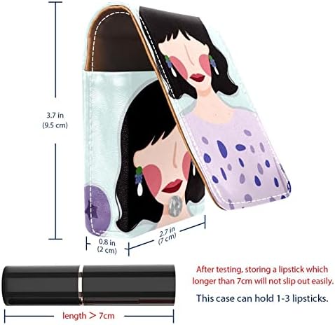 Caso de batom de Oryuekan, bolsa de maquiagem portátil fofa bolsa cosmética, organizador de maquiagem do suporte do batom, padrão de mirtilo roxo de mirtilo roxo padrão moderno