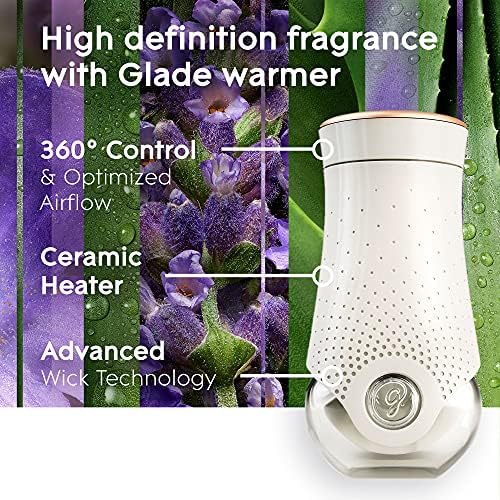 Os plugins de glade reabastecem o purificador de ar, óleos perfumados e essenciais para casa e banheiro, lavanda e aloe tranquilos,