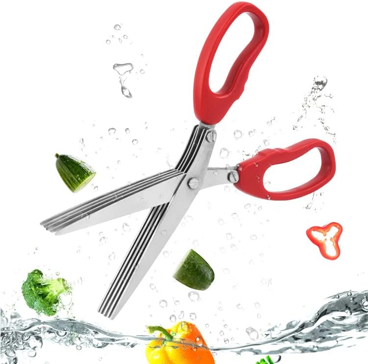 LIUSM Scissors-Scissors-multipurnos de aço inoxidável cortador de ervas, coentro, cisalhamento de ervas de cozinha, ervas frescas, salsa, manjerices, salada, cebolinha