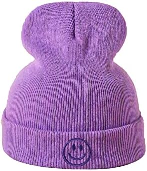 CIOAATIN KNIT BUFF BEANIE Bordado gráfico fofo para homens Mulheres Mulheres Chapéus de inverno Capinho de caveira Capsinhas Preppy Saine Chapéu de esqui