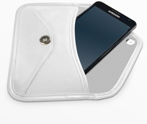 Caixa de ondas de caixa compatível com Samsung Galaxy J7 Duo - Bolsa de Mensageiro de Couro de Elite, Design de Cague de Capa de couro sintético para Samsung Galaxy J7 Duo - Ivory White