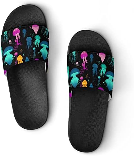 Sandálias de água -viva colorida e brilhantes Sandálias Slippers Slip Slip Shoes Sapatos House Banheiro Macio de seca rápida para