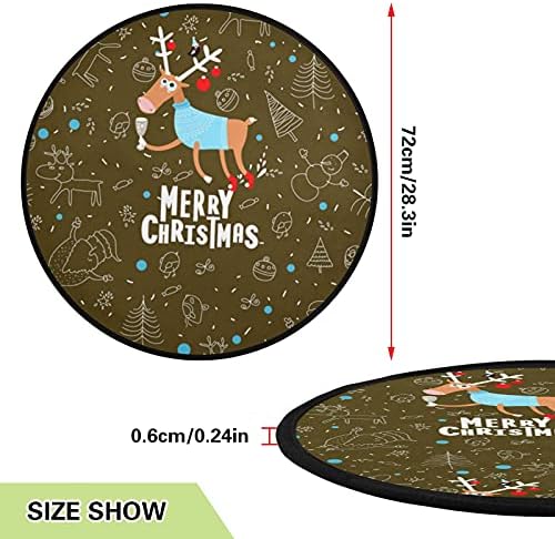 Xiua Natal Elks fofos Árvore de Natal Mate 28,3 polegadas, tapete de bandeja à prova d'água para protetor de chão Decorações