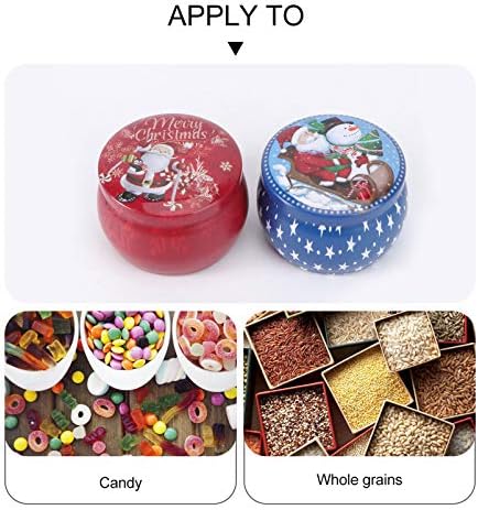 Bestoyard Candy Gift Box 2pcs Christmas Candy Jars Metal Candy Tin Santa Tinplate Candy Box para Xmas Holidy New Ano Supplies Presente Recipientes