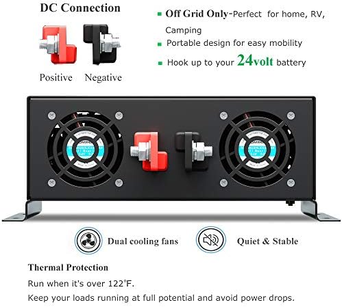 WZRELB 3500W Pure Sine Wave Solar Power Inverter Gerador 24V DC a 120V CA Converter inversor