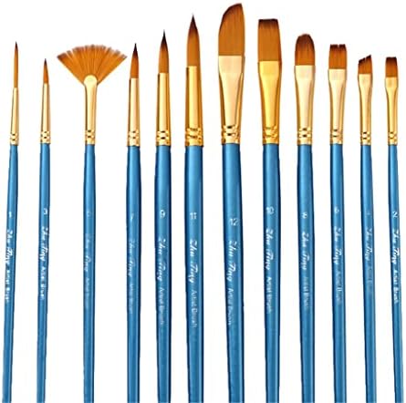 N/A 10 PCs Bincos pincéis diferentes de nylon artista de nylon pincel para suprimentos de arte em aquarela de óleo acrílico