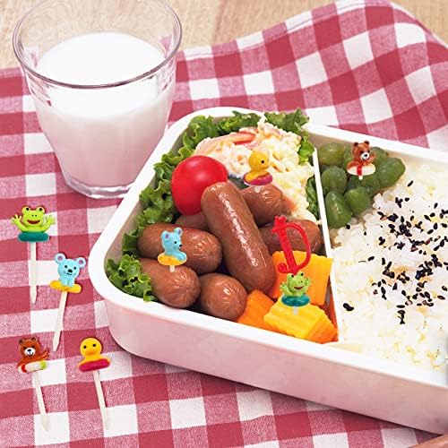 Picks de comida de animal em 3D para crianças, palitos de dente de frutas reutilizáveis ​​para crianças para crianças, 8 pacotes