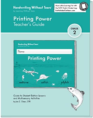 Aprendendo sem lágrimas - Printing Power Student Book, edição atual - manuscrito sem lágrimas - Livro de redação da 2ª série - Lições de Redação e Artes da Linguagem - Para uso escolar ou doméstico