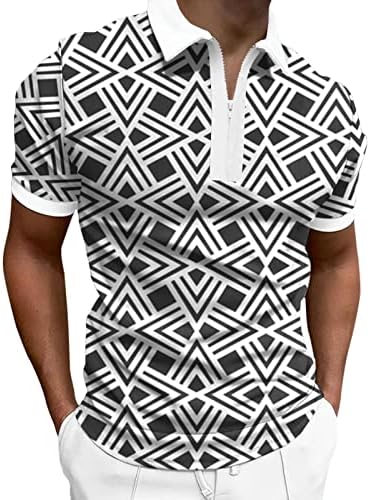 FVOWOH Camisas de pólo de manga curta para homens com zíper de manga comprida camiseta sólida Padrão tribal ao ar livre camisas vermelhas