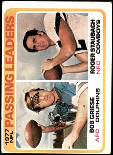 1978 Topps 331 líderes que passam Bob Griese/Roger Staubach Dolphins/Cowboys Good Golphins/Cowboys Purdue/Novo