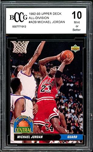 1992-93 Deck superior da equipe de divisão AD9 Michael Jordan Card BGS BCCG 10 Mint+