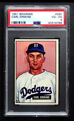 1951 Bowman 260 Carl Erskine Brooklyn Dodgers PSA PSA 4.00 Dodgers
