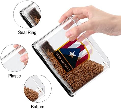 Porto Rico Bandeira Contêiner de Armazenamento de Alimentos Plástico Caixas de armazenamento transparente com tampa de vedação