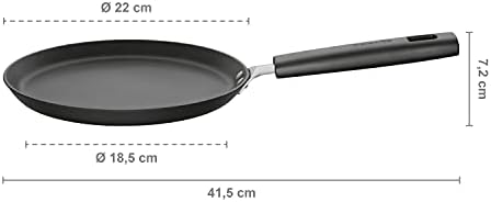 Fiskars omelette Pan, DIA: 22 cm, adequado para todos os tipos de hobs, alumínio/plástico, rosto duro, revestimento resistente a arranhões, revestimento antiaderente, preto, tamanho 5-22 centímetros