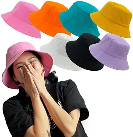 Viewlap Standard Fit Color Cotton Unissex Chapéu de balde 7 colorido Capata do sol da praia Summer Férias de férias ao