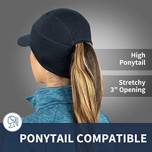 Trailheads Chapéu de Ponytail Feminino | Merino Wool Hat | Visor Hat | Chapéu de corredor leve