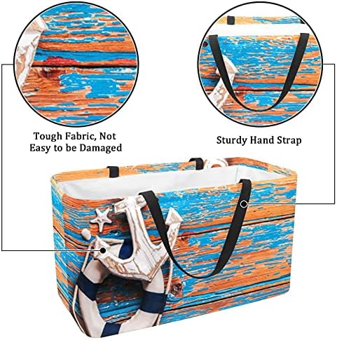 Bolsas de supermercado reutilizáveis ​​lorvies âncora de mar de praia lavandable grandes caixas de armazenamento cesto compra bolsa