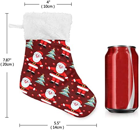 Jstel Xmas Santa Santa Christmas Hanging Meocks 6 pacote Pequeno feriado de natal pendurar meias para decoração de festa de árvore