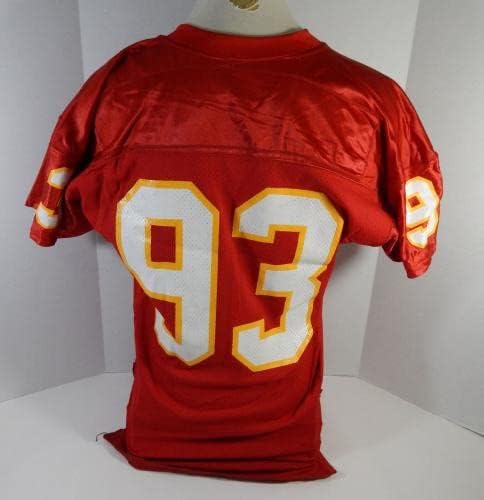 1992 Kansas City Chiefs 93 Jogo emitido Red Jersey DP17316 - Jerseys de Jerseys usados ​​na NFL não assinada