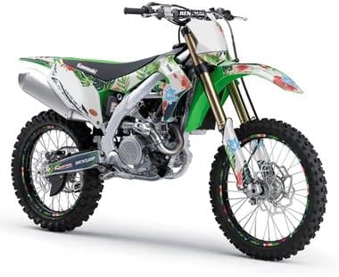 2006-2008 KX 450 F Kit Gráfico Tropic White Senge Complete com Rider I.D. Compatível com Kawasaki