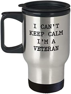 Caneca de viagem veterana - não consigo manter a calma, sou um copo veterano - presentes aposentados engraçados exclusivos, mãe, pai, vovô