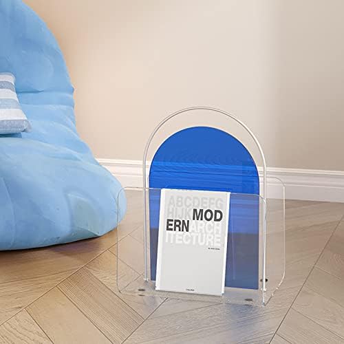 Ging Acrylic Magazinet Titular Transparent Floor Bookshelf for Bedroom Newspaper Rack Storage para sala de estar, escritório, decoração de casa