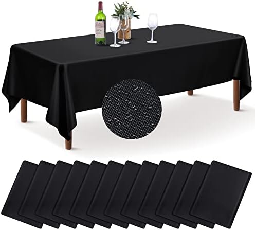 12 Pacote de mesa para mesas de retângulo 58 x 102 polegadas de mesa de poliéster para mesas de retângulo de 6 pés Tala