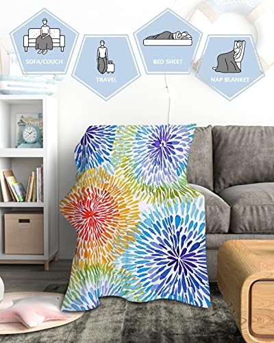 Cobertores de bebê cobertor macio aconchegante para meninos meninos aquarela Bohemian Firework Kids Clanta, cobertor fofo pequeno para