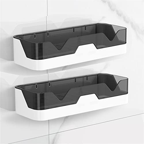 WXXGY Rack de banheiro montado na parede para armazenamento de armazenamento de plástico Organizador de cozinha para acessórios para banheiro sem broca/2pcs-Grey/29.5x11x6.5cm