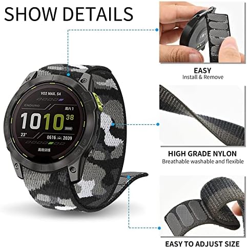 Cinta de nylon bneguv para Garmin Quickfit 22mm Watch Band
