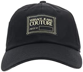 Versace Jeans Couture Black/Gold Label Patch Logo Cap-One Tamanho para homens