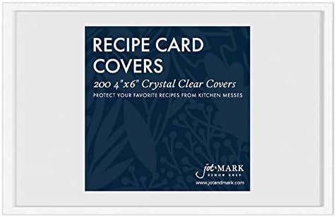 JOT & MARK 4X6 Mangas de protetor de cartão de receita | Tampas cristalinas protegem suas receitas contra bagunças de cozinha