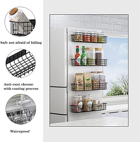Milijia 2pcs cestas de armazenamento magnético para geladeira, rack de especiarias fortemente ímãs, prateleira de