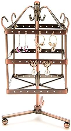 LIXFDJ Brincho multifuncional ST e cabide de rack destacável Jóias Exibir exibição de colar de metal Chain Bracelet Rotation Organizer Shelf Simple Style Jewelry St and Solder 12 24cm, Código de Aproduct: WW-96