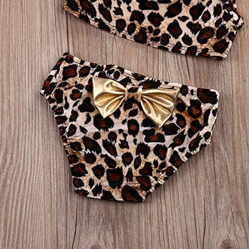 2pcs Conjunto de menina de menina de menina de menina floral com leopardo floral biquíni biquíni tankini sunsuit