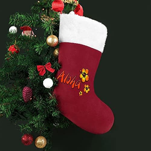 Hawaii aloha natal pendurar meias de meia para a decoração de casa de férias de lareira de Natal