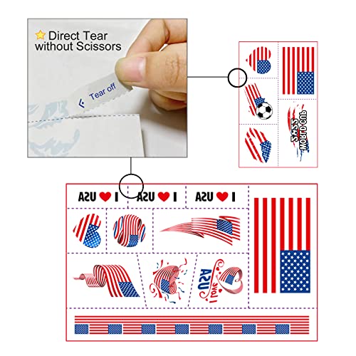 Bolomoro Flag Tattoo & Wig Sticker American para 2022 Fãs de torcida da Copa Mundial de Futebol do Qatar