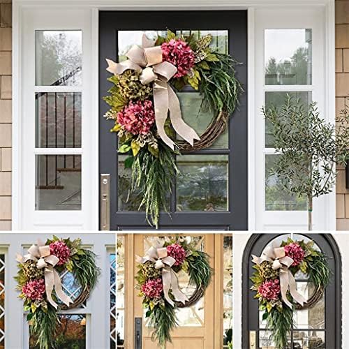 Houkai, estilo pastoral Flor Wreath Home Door Decoração de Decoração Garland pendurada para decoração diurna