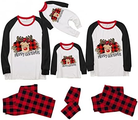 XBKPLO Casais Combinando Conjuntos de Pijamas, Pijama Família Sleepwear Christmas Matching Roupfits Roupfits Combating