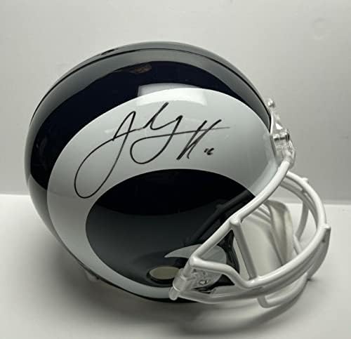 Jared Goff assinou os fanáticos por capacete de Los Angeles Rams f/s A446183 - Capacetes NFL autografados