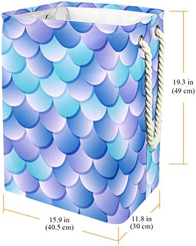 Deyya Cestas de lavanderia impermeabilizadas altas altas de sereia dobrável de peixe cesto para crianças adultos meninos adolescentes
