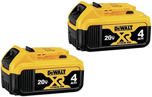 Bateria de Dewalt 20V Max* XR, 4.0AH, 2 pacote com bateria de 2.0AH extra