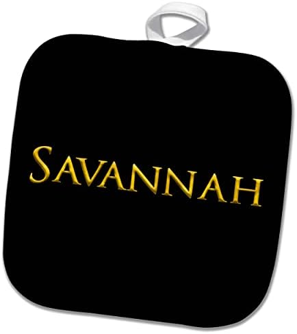 3drose savannah popular nome de bebê feminino na América. Amarelo em Black - Potholders