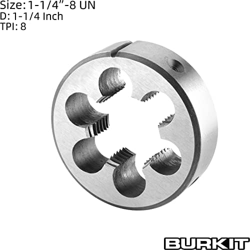 Burkit 1-1/4 -8 On Round Bound Threading Die, 1-1/4 x 8 fios da máquina da unidade