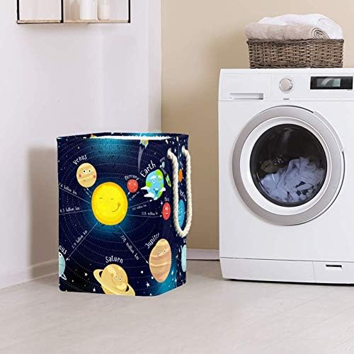 Sistema solar Indomer 300D Oxford PVC Roupas à prova d'água cesto de lavanderia grande para cobertores Toys de roupas no quarto