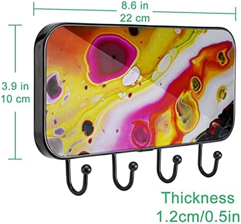 Ganchos de prateleira de chapéu Vioqxi para parede, 4 ganchos pegajosos de auto -adesivo, parede de casaco montada para quarto de entrada do quarto da cozinha armário de banheiro textura de mármore acrílico