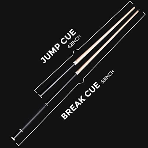 N/A 58 'Jianying Scrust Pump Cue 13,2 mm Dica dura eixo de linho de linho Profissional Break Cue Billiards Stick Stick
