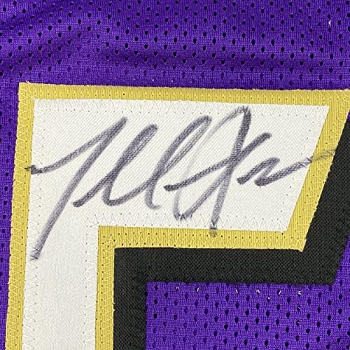 Autografado/assinado Terrell Suggs Baltimore Purple Football Jersey JSA COA