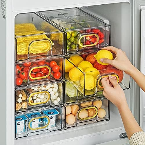 Caixa de armazenamento de alimentos para geladeira do tipo gaveta Panchen -com grade transparente freezer frutas de frutas frescas organizador de cozinha